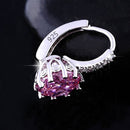 925 Sterling Silver Women Shiny Shape Micro-inserts Zircon Earrings(White)