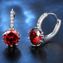 925 Sterling Silver Women Shiny Shape Micro-inserts Zircon Earrings(Pink)