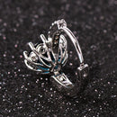 925 Sterling Silver Women Shiny Shape Micro-inserts Zircon Earrings(Pink)