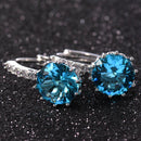 925 Sterling Silver Women Shiny Shape Micro-inserts Zircon Earrings(Pink)