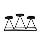2 PCS Three-Head Candle Holders Metal Decorations Romantic Wedding Dining Table Decorations, Colour: Black