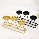 2 PCS Three-Head Candle Holders Metal Decorations Romantic Wedding Dining Table Decorations, Colour: Black