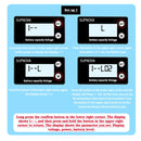 SUPNOVA DC 8-100V Battery Capacity Indicator Voltmeter Voltage Gauge,Style: Blue +Alarm + Temperature