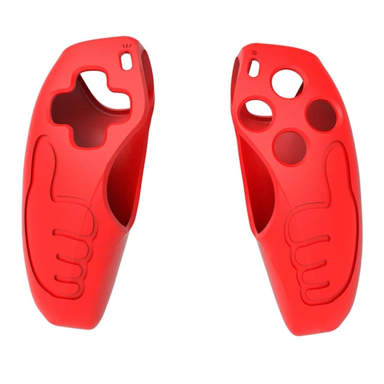 Game Handle Non-Slip Silicone Protective Cover Thumb Thicker Sleeve Rocker Cap For PS5(Red)