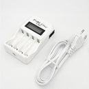4 Slots Smart Intelligent Battery Charger with LCD Display for AA / AAA NiCd NiMh Rechargeable Batteries(UK Plug)