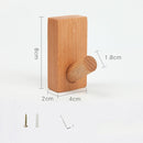 2 PCS Solid Wood Punch-Free Entrance Behind The Door On The Wall Sticky Hook Clothes Hook Beech Wood
