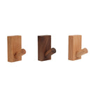 2 PCS Solid Wood Punch-Free Entrance Behind The Door On The Wall Sticky Hook Clothes Hook Beech Wood
