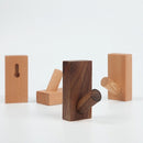 2 PCS Solid Wood Punch-Free Entrance Behind The Door On The Wall Sticky Hook Clothes Hook Beech Wood