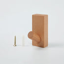 2 PCS Solid Wood Punch-Free Entrance Behind The Door On The Wall Sticky Hook Clothes Hook Beech Wood