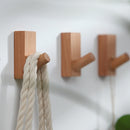 2 PCS Solid Wood Punch-Free Entrance Behind The Door On The Wall Sticky Hook Clothes Hook Beech Wood