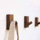 2 PCS Solid Wood Punch-Free Entrance Behind The Door On The Wall Sticky Hook Clothes Hook Beech Wood