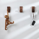 2 PCS Solid Wood Punch-Free Entrance Behind The Door On The Wall Sticky Hook Clothes Hook Beech Wood