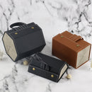 Multifunctional Jewelry Glasses Storage Box Small Grain PU Leather Handmade Glasses Case,Model: L6402 (Black)