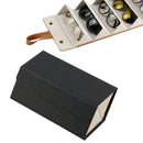 Multifunctional Jewelry Glasses Storage Box Small Grain PU Leather Handmade Glasses Case,Model: L6403 (Black)