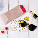 3 PCS Snake Print PU Elastic Leather Sunglasses Bag Myopia And Presbyopic Glasses Bag(Pink)