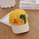 C0310 Cartoon Dinosaur Pattern Spring Children Baseball Cap, Size: 48cm Adjustable(Yellow)