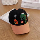 C0310 Cartoon Dinosaur Pattern Spring Children Baseball Cap, Size: 48cm Adjustable(Black)