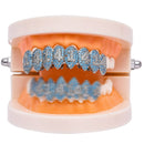 Halloween Vampire 8 Zircon Hip Hop Braces, Colour: Platinum Upper Teeth
