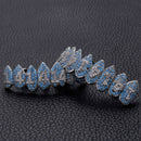 Halloween Vampire 8 Zircon Hip Hop Braces, Colour: Platinum Upper Teeth