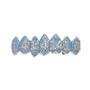 Halloween Vampire 8 Zircon Hip Hop Braces, Colour: Platinum Lower Teeth