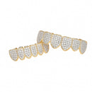 Halloween Accessories Micro-Inlaid Zircon Hip-Hop Braces, Colour: Gold Lower Teeth