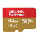 SanDisk U3 High-Speed Micro SD Card TF Card Memory Card for GoPro Sports Camera, Drone, Monitoring 64GB(A2), Colour: Gold Card