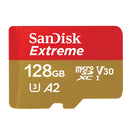 SanDisk U3 High-Speed Micro SD Card TF Card Memory Card for GoPro Sports Camera, Drone, Monitoring 128GB(A2), Colour: Gold Card