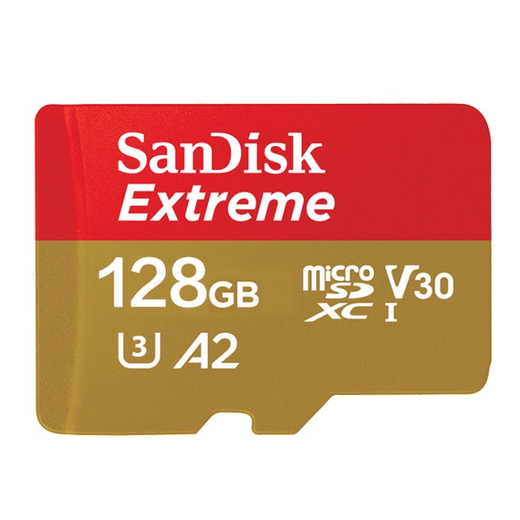 SanDisk U3 High-Speed Micro SD Card TF Card Memory Card for GoPro Sports Camera, Drone, Monitoring 128GB(A2), Colour: Gold Card