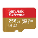SanDisk U3 High-Speed Micro SD Card TF Card Memory Card for GoPro Sports Camera, Drone, Monitoring 256GB(A2), Colour: Gold Card