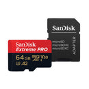 SanDisk U3 High-Speed Micro SD Card TF Card Memory Card for GoPro Sports Camera, Drone, Monitoring 64GB(A2), Colour: Black Card