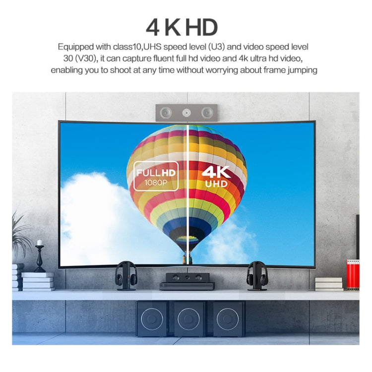 SanDisk U3 High-Speed Micro SD Card TF Card Memory Card for GoPro Sports Camera, Drone, Monitoring 128GB(A2), Colour: Black Card