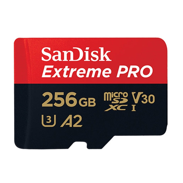 SanDisk U3 High-Speed Micro SD Card TF Card Memory Card for GoPro Sports Camera, Drone, Monitoring 256GB(A2), Colour: Black Card