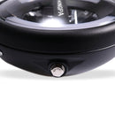 HONGPA Motorcycle Retro Headlights Modified Parts LED General Metal Headlights(Bright Black)