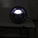 HONGPA Motorcycle Retro Headlights Modified Parts LED General Metal Headlights(Bright Black)