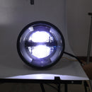 HONGPA Motorcycle Retro Headlights Modified Parts LED General Metal Headlights(Matte Black)