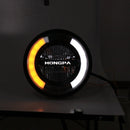HONGPA Motorcycle Retro Headlights Modified Parts LED General Metal Headlights(Bright Black)