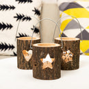 2 PCS 120211 Valentine Day Atmosphere Lamp Candle Holder Cafe Decoration Home Party Decoration Tea Wax Wooden Candle Cup(Snowflake)