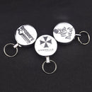 3 PCS High Elasticity Retractable Wire Rope Key Ring Outdoor Anti-Lost Anti-Theft Retractable Key Ring Random Pattern Delivery(4 cm )