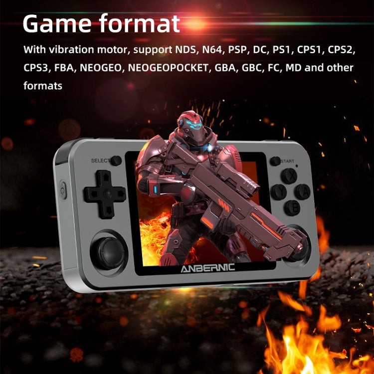 RG351M 3.5 inch Screen Handheld Game Console Arcade Nostalgic Retro Game Console 64G (Grey)