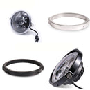 5.75 Inch Round Retro Headlight Ring Motorcycle Headlight Modification Parts(Black)