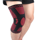 Sports Knee Pads Anti-Collision Support Compression Keep Warm Leg Sleeve Knitting Basketball Running Cycling Protective Gear, Size: XL(Black Red)