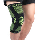 Sports Knee Pads Anti-Collision Support Compression Keep Warm Leg Sleeve Knitting Basketball Running Cycling Protective Gear, Size: XL(Black Green)