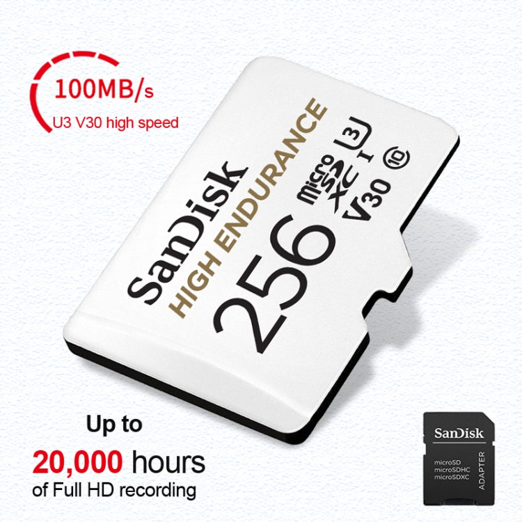 SanDisk U3 Driving Recorder Monitors High-Speed SD Card Mobile Phone TF Card Memory Card, Capacity: 256GB