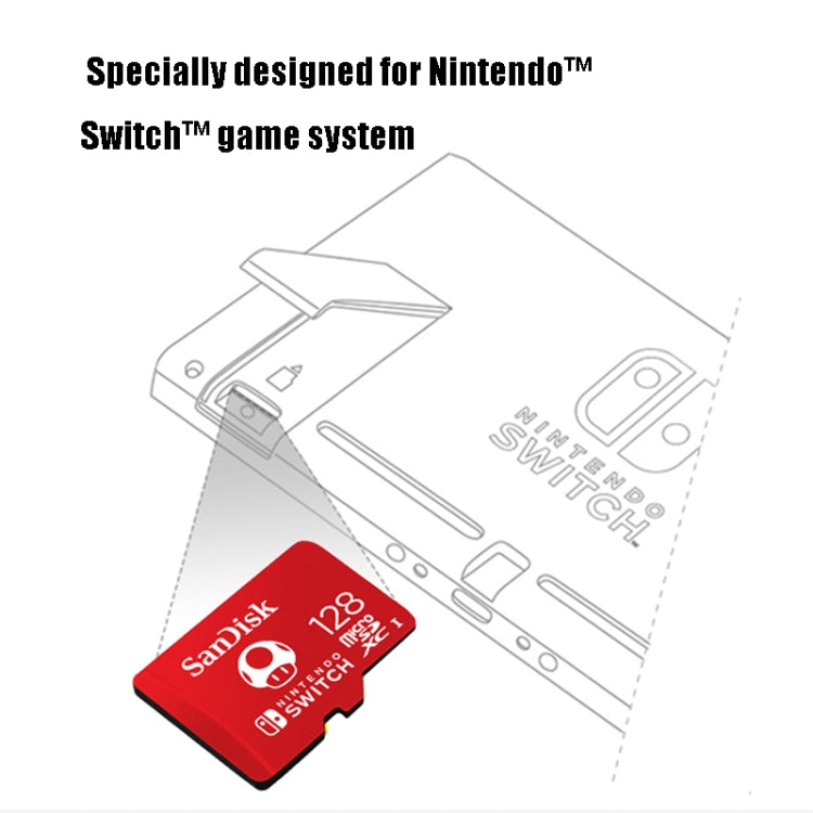 SanDisk SDSQXAO TF Card Micro SD Memory Card for Nintendo Switch Game Console, Capacity: 128GB Red