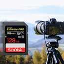 SanDisk Video Camera High Speed Memory Card SD Card, Colour: Black Card, Capacity: 128GB