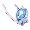 Snorkeling Mask Double Tube Silicone Full Dry Diving Mask Adult Swimming Mask Diving Goggles, Size: L/XL(White/Blue)