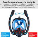 Snorkeling Mask Double Tube Silicone Full Dry Diving Mask Adult Swimming Mask Diving Goggles, Size: L/XL(Black/Black)