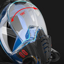 Snorkeling Mask Double Tube Silicone Full Dry Diving Mask Adult Swimming Mask Diving Goggles, Size: L/XL(Black/Black)