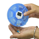 TF141 7-Cell Night Lighting Electronic Pill Box Portable Timing Reminder Pill Box, Size: 11x2.5cm(Blue)