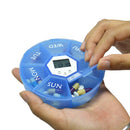 TF141 7-Cell Night Lighting Electronic Pill Box Portable Timing Reminder Pill Box, Size: 11x2.5cm(Blue)